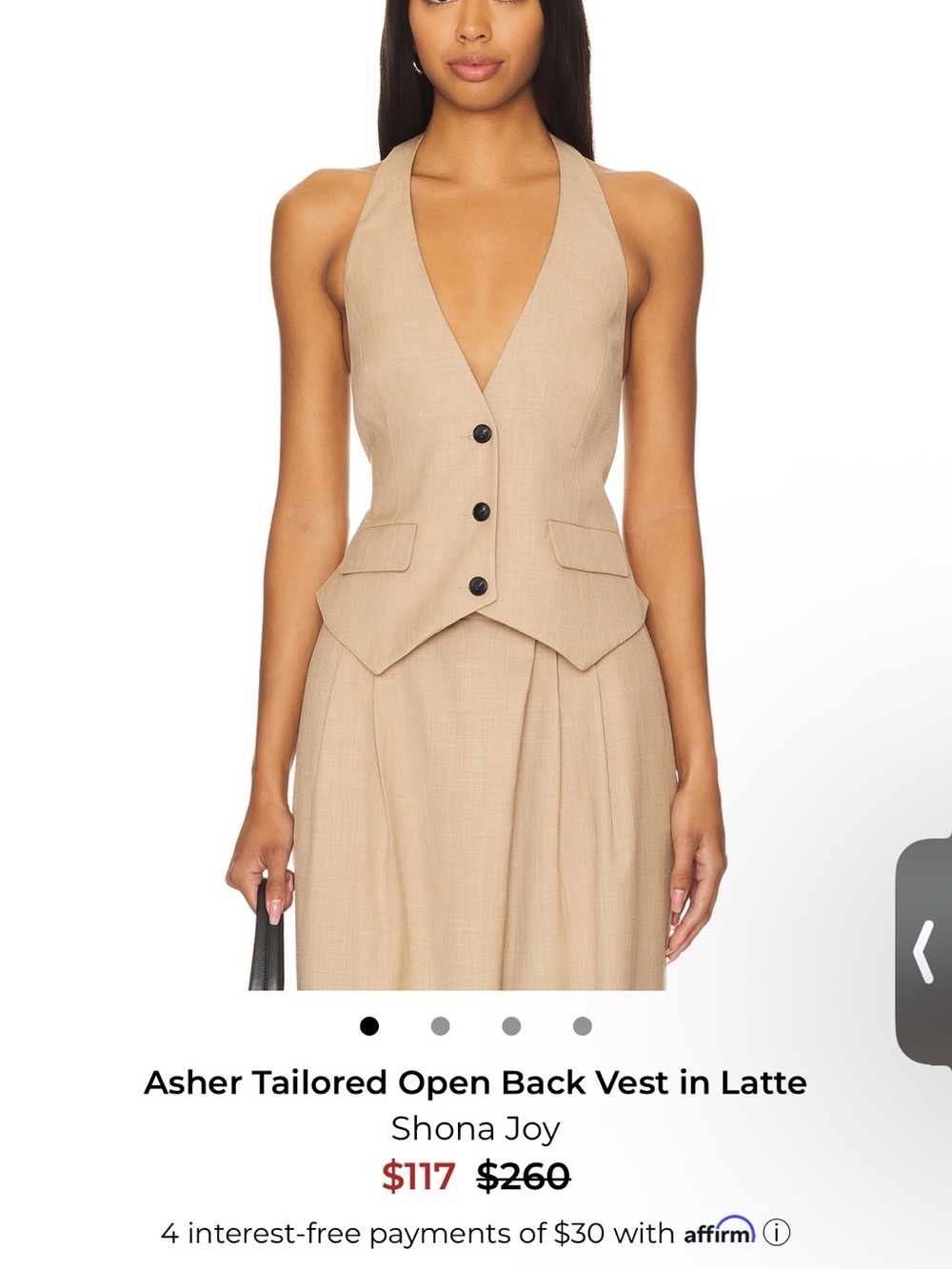 Shona Joy Open-Back Halter Vest Dress in WHITE
